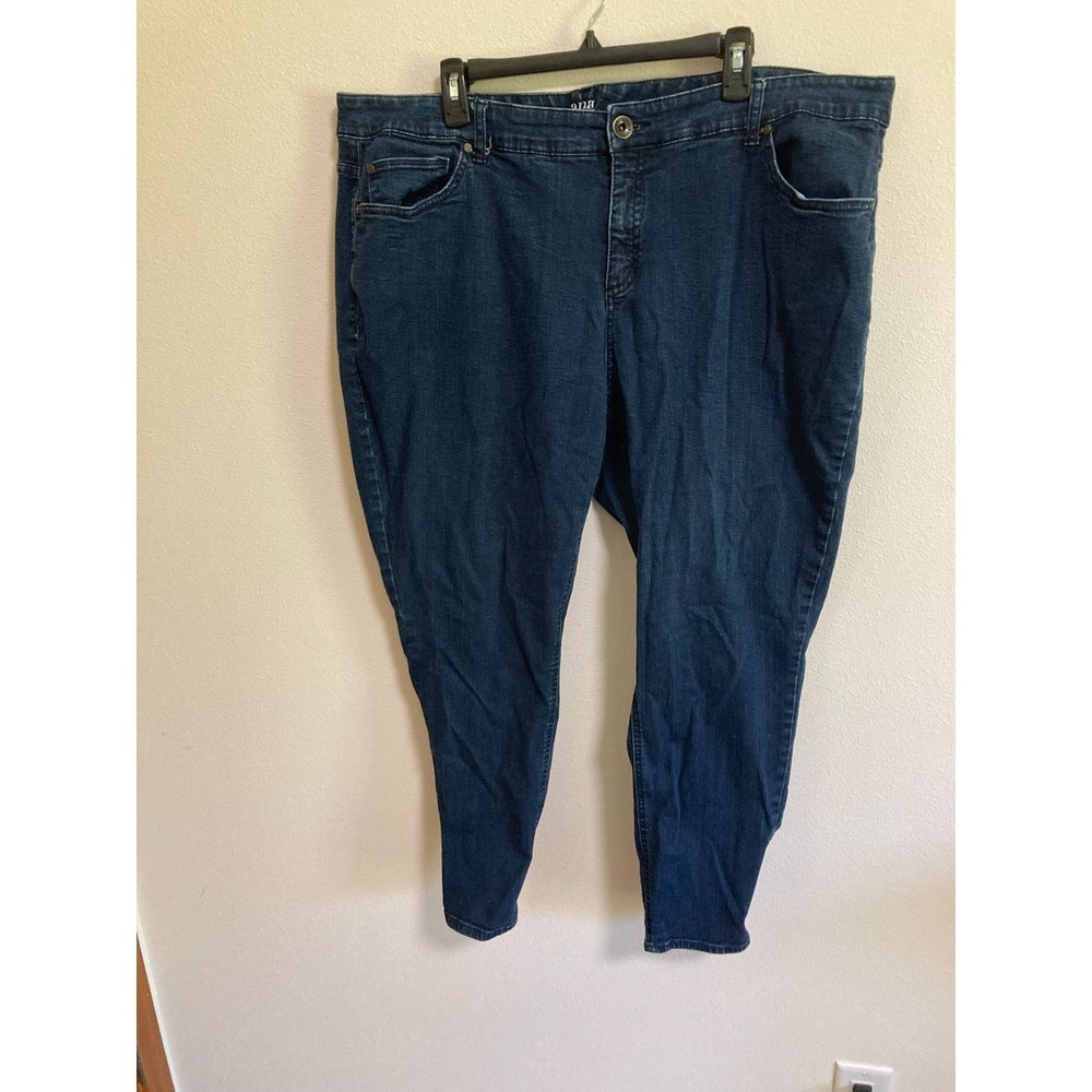 ANA Woman Skinny Size‎ 24W Denim Blue Jeans Women Pockets Plus Size